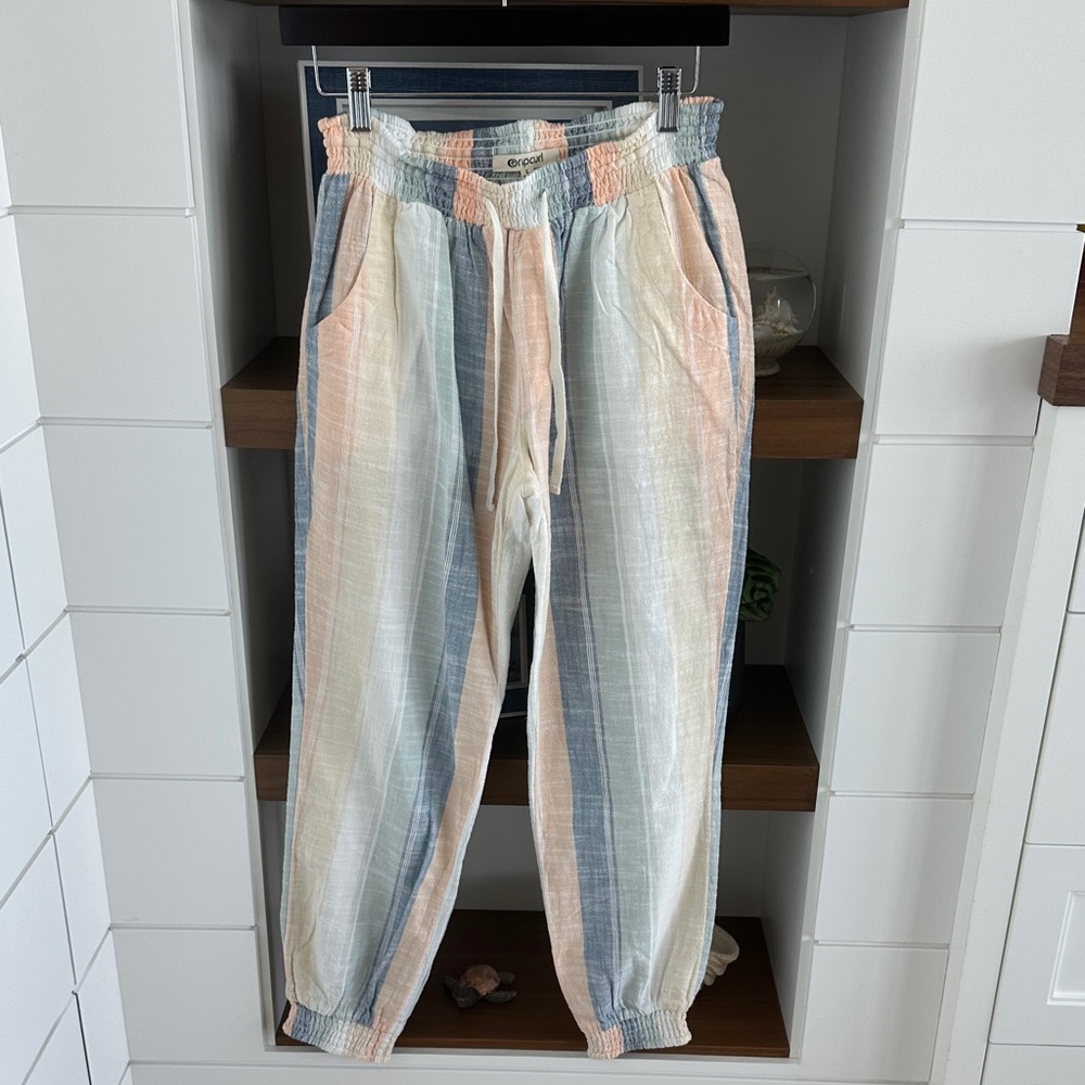 Rip Curl Pastel Striped Cropped Pants